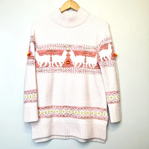 Anthropologie | Aimee Pommed Novelty Print Alpaca Mock Neck Sweater - Picture 4 of 16